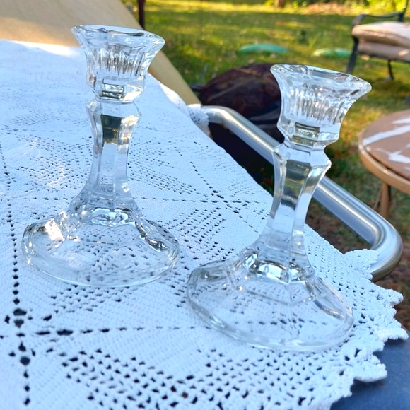CRYSTAL Candlestick Holders - Picture 2 of 3